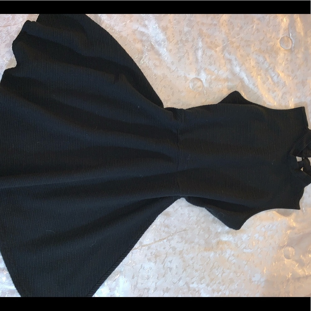 black fit and flare dress
